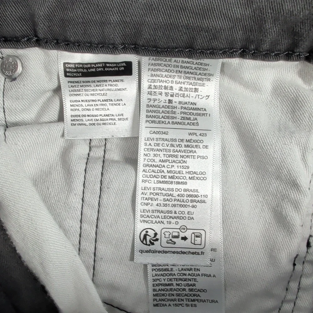 Levi's 514 Jeans Mens 38x30 Straight Leg Gray Cotton Blend Workwear Casual